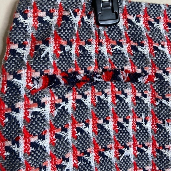 NWT LK Bennet Danna Red Tweed Skirt with Fringe Work Office Professional - Picture 4 of 8